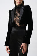 Cropped velvet jacket - Aerenica