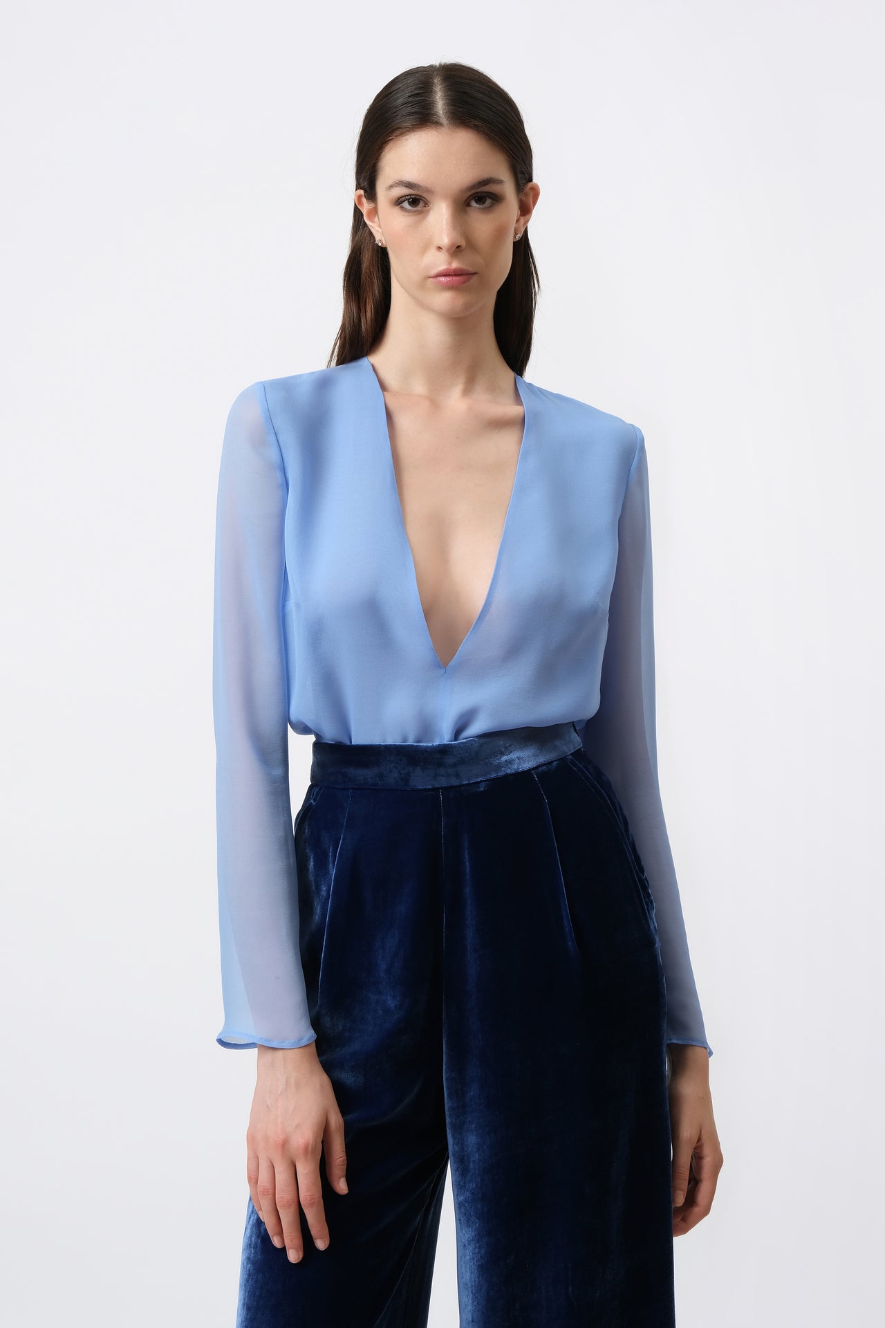 Light blue silk shirt - Aerenica