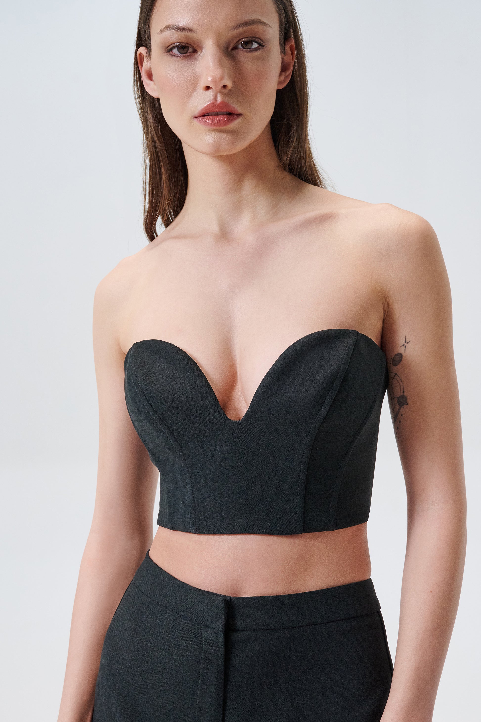 Corset top in crêpe cady - Aerenica