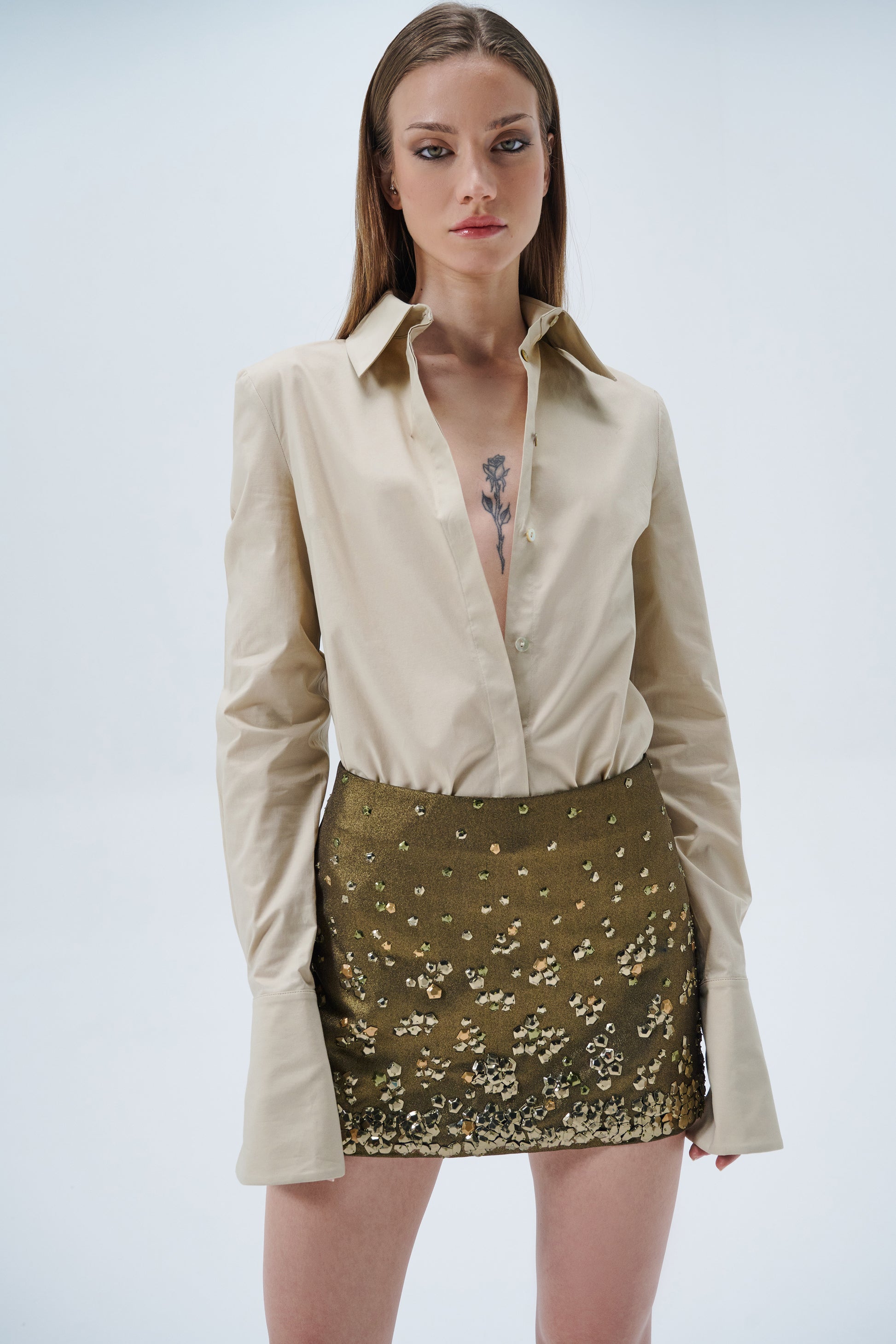 "Ale" cotton shirt in sand - Aerenica