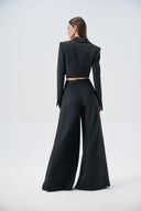 Cropped smoking blazer in crêpe cady - Aerenica